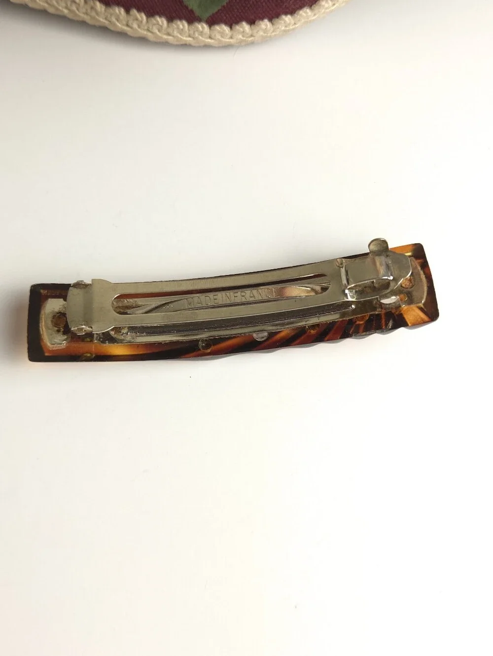 Vintage Tortise Shell Style Hair Barrette Made in France 3.5